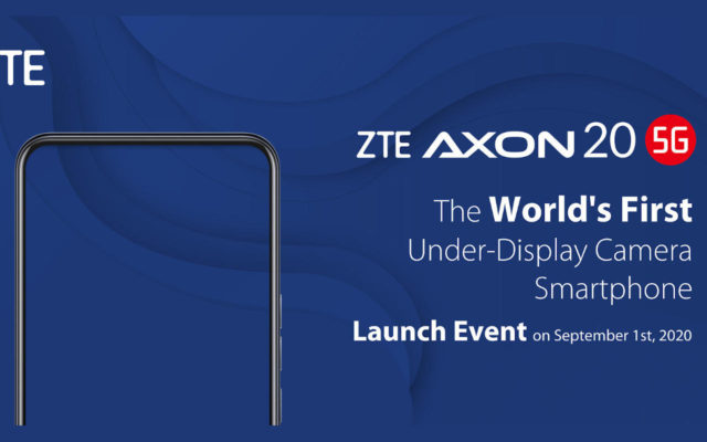 ZTE Axon 20 5G станет первым, кто получит подэкранную селфи-камеру