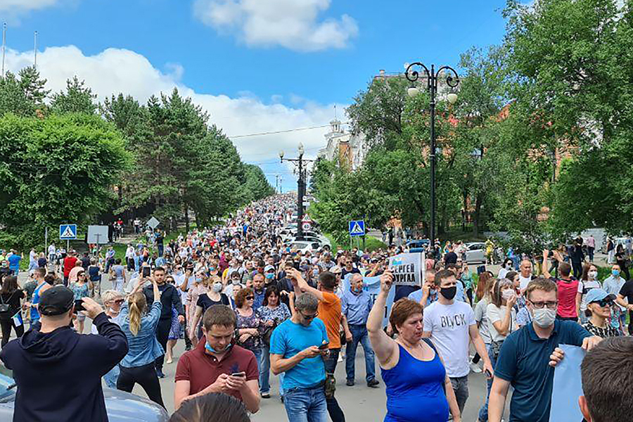 Митинг в поддержку Фургала в Хабаровске. Фотогалерея