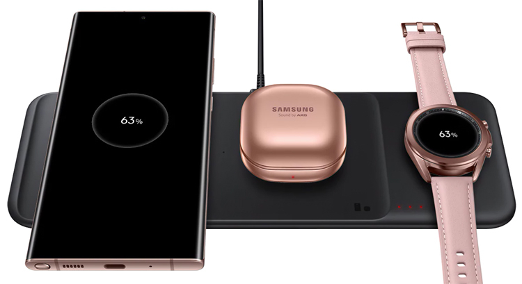 Станция беспроводной зарядки Samsung Wireless Charging Trio способна обеспечить мощность до 9 Вт