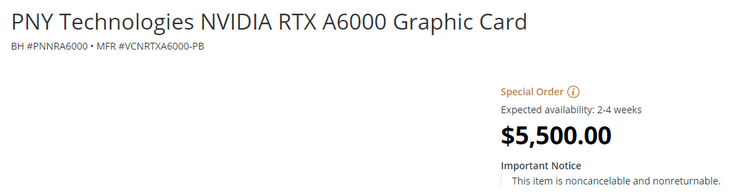 NVIDIA объявила о доступности сверхмощной видеокарты RTX A6000 с 48 Гбайт GDDR6 и ценой $5500