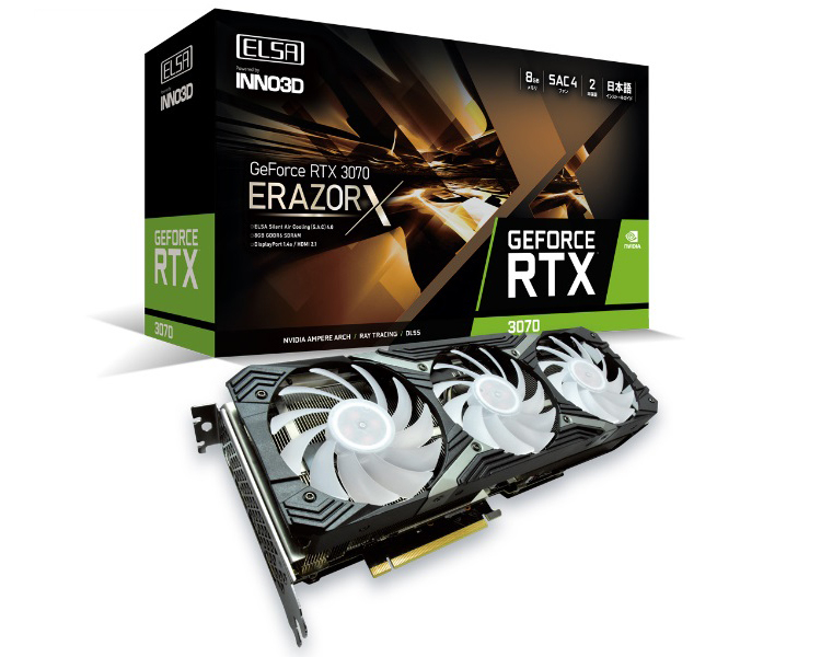 ELSA представила видеокарту GeForce RTX 3070 Erazor X с массивным охладителем с подсветкой