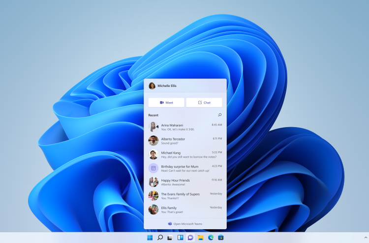 В Windows 11 появилось приложение «Чат» на базе сервиса Microsoft Teams