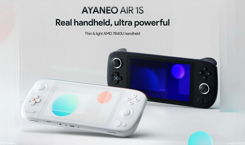 Представлена портативная консоль AyaNeo Air 1S с 5,5' экраном AMOLED и чипом Ryzen 7000U, а также её более тонкая и лёгкая версия