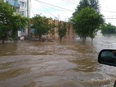 В Новосибирске дети воспользовались наводнением и искупались в лужах (видео)