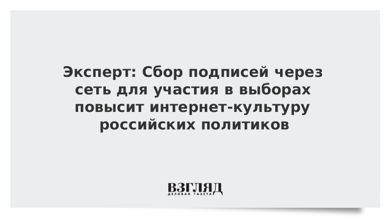 Эксперт: Сбор подписей через сеть для участия в выборах повысит интернет-культуру российских политиков