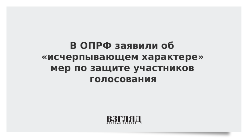 В ОПРФ заявили об «исчерпывающем характере» мер по защите участников голосования