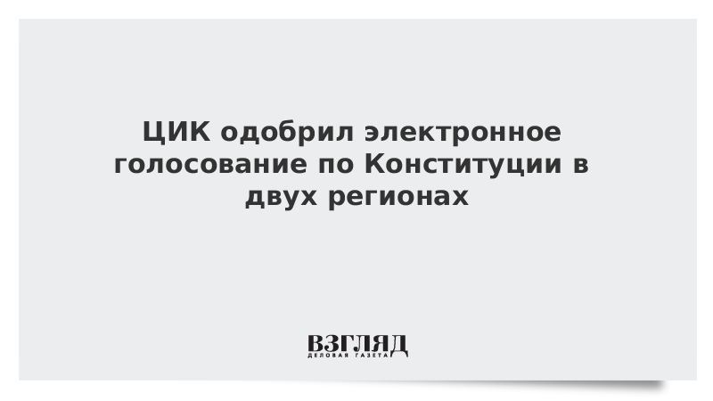 ЦИК одобрил электронное голосование по Конституции в двух регионах