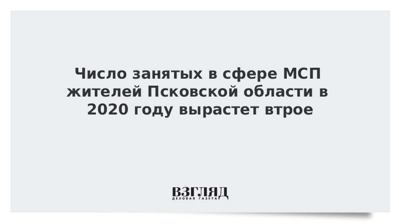 Число занятых в сфере МСП жителей Псковской области в 2020 году вырастет втрое