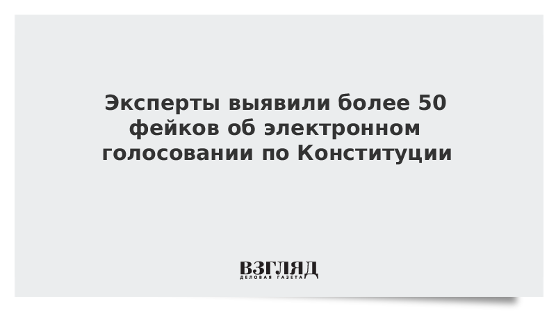 Эксперты выявили более 50 фейков об электронном голосовании по Конституции