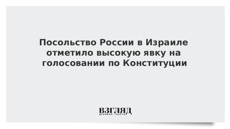 Посольство России в Израиле отметило высокую явку на голосовании по Конституции