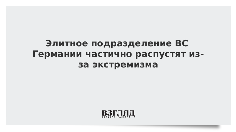 Элитное подразделение ВС Германии частично распустят из-за экстремизма