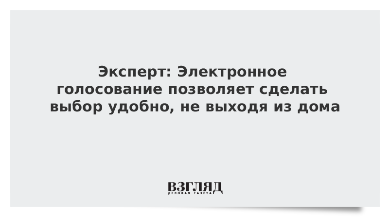 Эксперт: Электронное голосование позволяет сделать выбор удобно, не выходя из дома