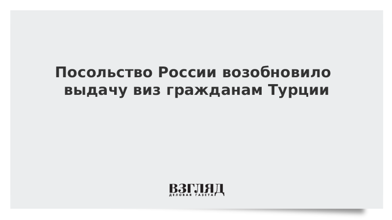 Посольство России возобновило выдачу виз гражданам Турции