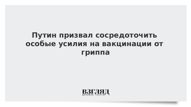 Путин призвал сосредоточить особые усилия на вакцинации от гриппа