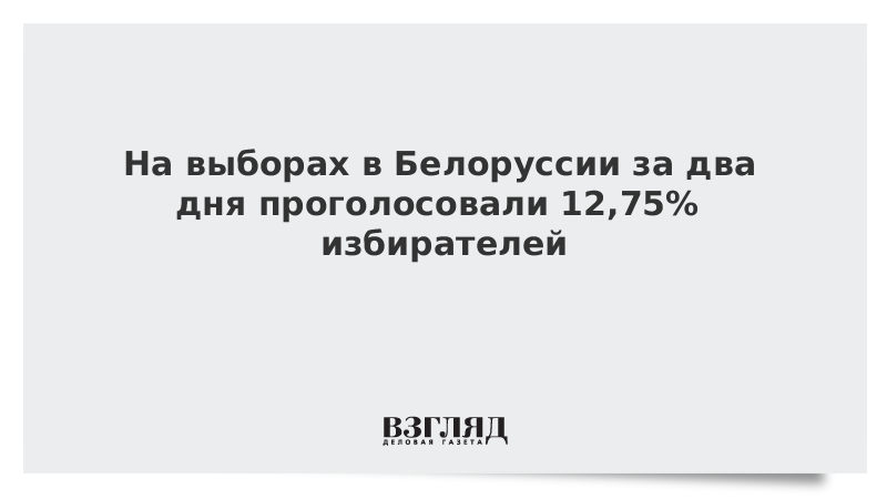 На выборах в Белоруссии за два дня проголосовали 12,75% избирателей