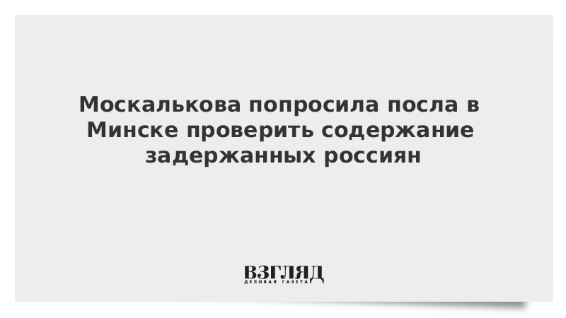 Москалькова попросила посла в Минске проверить содержание задержанных россиян