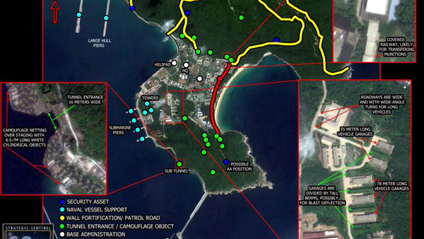 Опубликовано фото секретной базы китайских подлодок