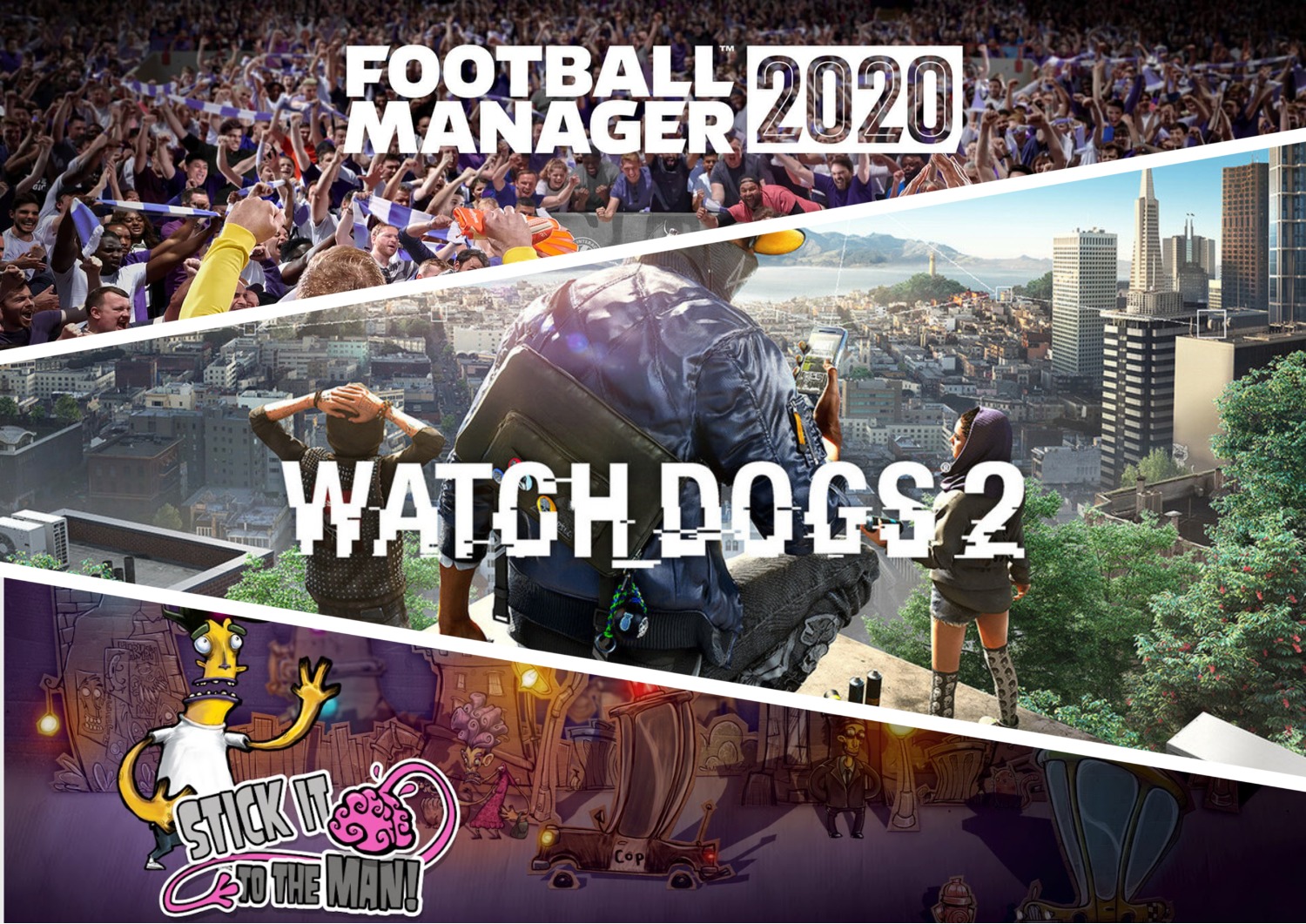 В EGS началась раздача трёх игр: Watch Dogs 2, Football Manager 2020 и Stick It to the Man!