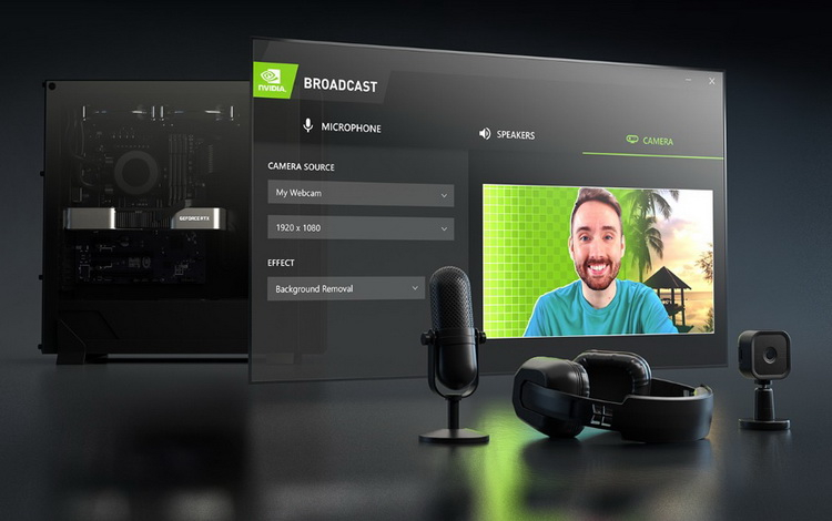 NVIDIA выпустила для стримеров приложение Broadcast для умного отделения фона и шумоподавления