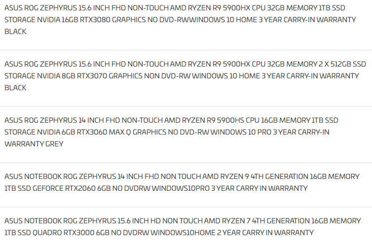 Игровые ноутбуки ASUS Zephyrus получат Ryzen 5000H и GeForce RTX 3000