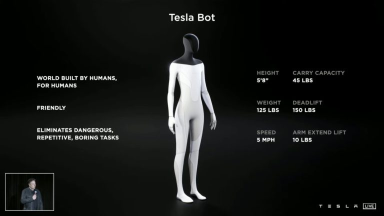 Илон Маск о Tesla Bot: «Вы будете в порядке, если будете бегать быстрее него»