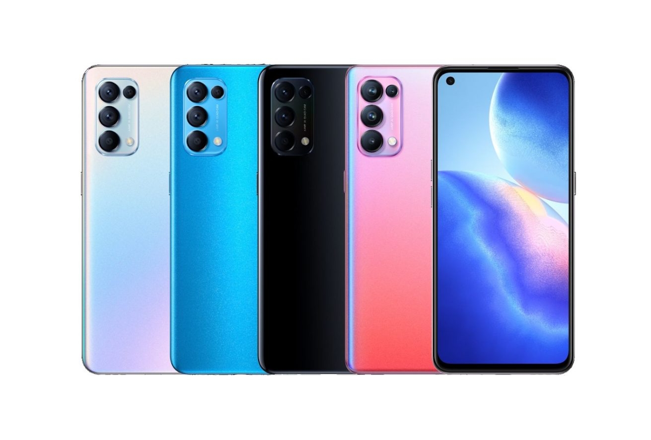 OPPO представила Reno 5 5G и Reno 5 Pro 5G с AMOLED-дисплеями на 90 Гц, квадро-камерами и чипами Snapdragon 765G/Dimensity 1000+