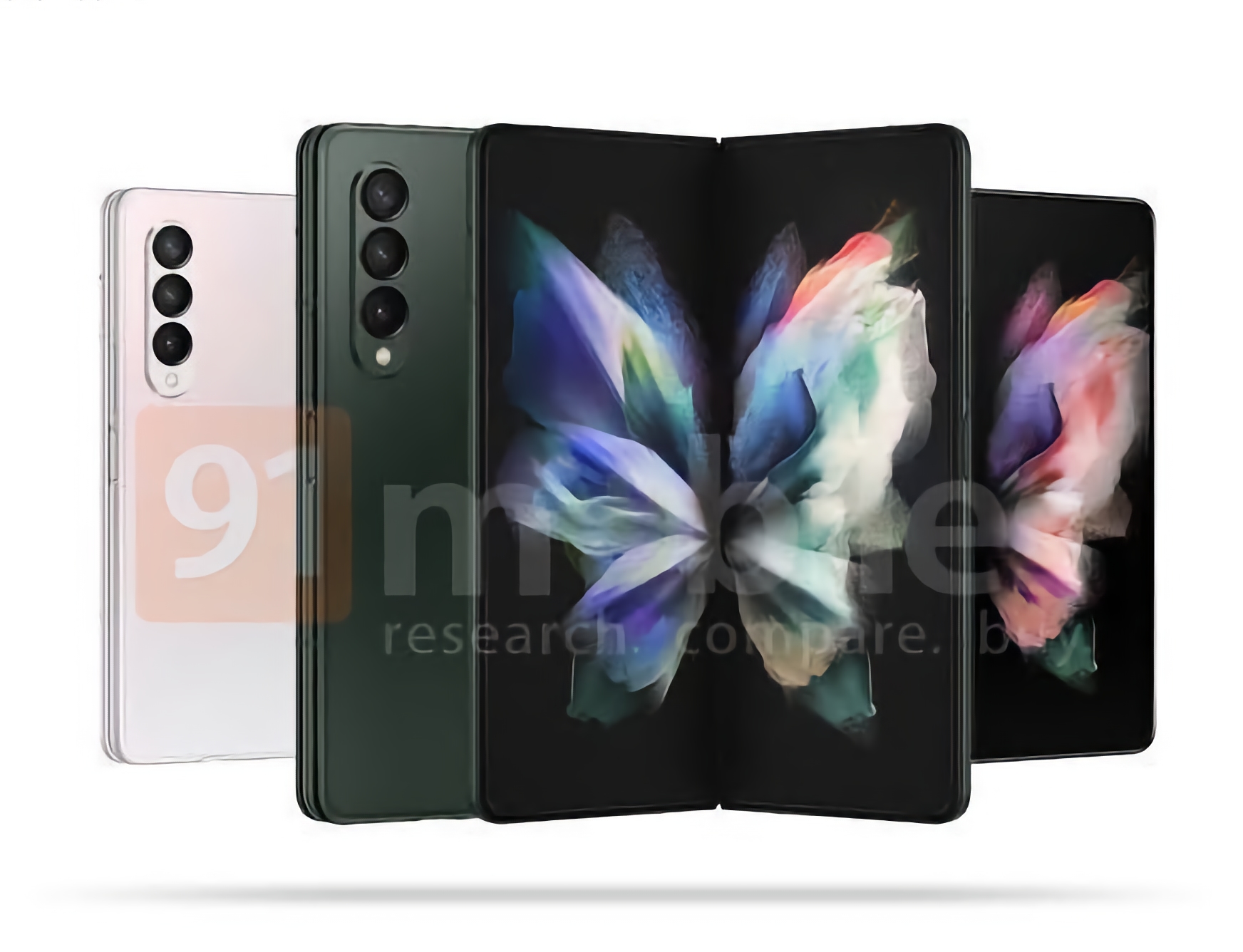 Samsung Galaxy Z Fold 3 «засветился» на новых рендерах в трёх расцветках и с подэкранной фронтальной камерой