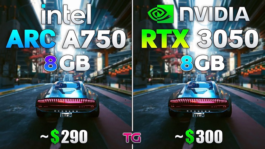 Ютубер сравнил GeForce RTX 3050 с Intel ARC A750 в ААА-играх — какая видеокарта лучше?