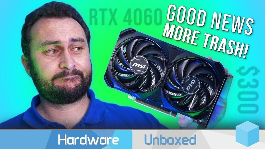 Эксперты Hardware Unboxed проверили GeForce RTX 4060 в 15 играх и ужаснулись — такая видеокарта не нужна