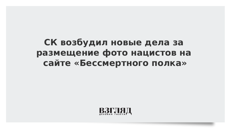 СК возбудил новые дела за размещение фото нацистов на сайте «Бессмертного полка»