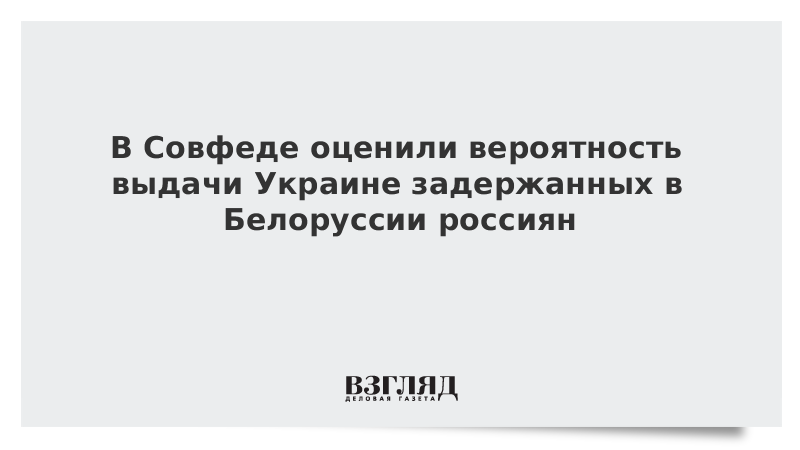 В Совфеде оценили вероятность выдачи Украине задержанных в Белоруссии россиян