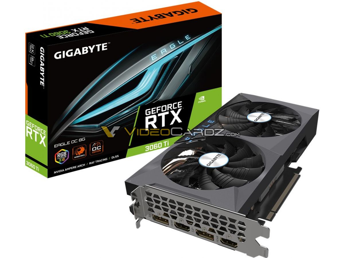 Как выглядит видеокарта GeForce RTX 3060 Ti Eagle OC от Gigabyte?