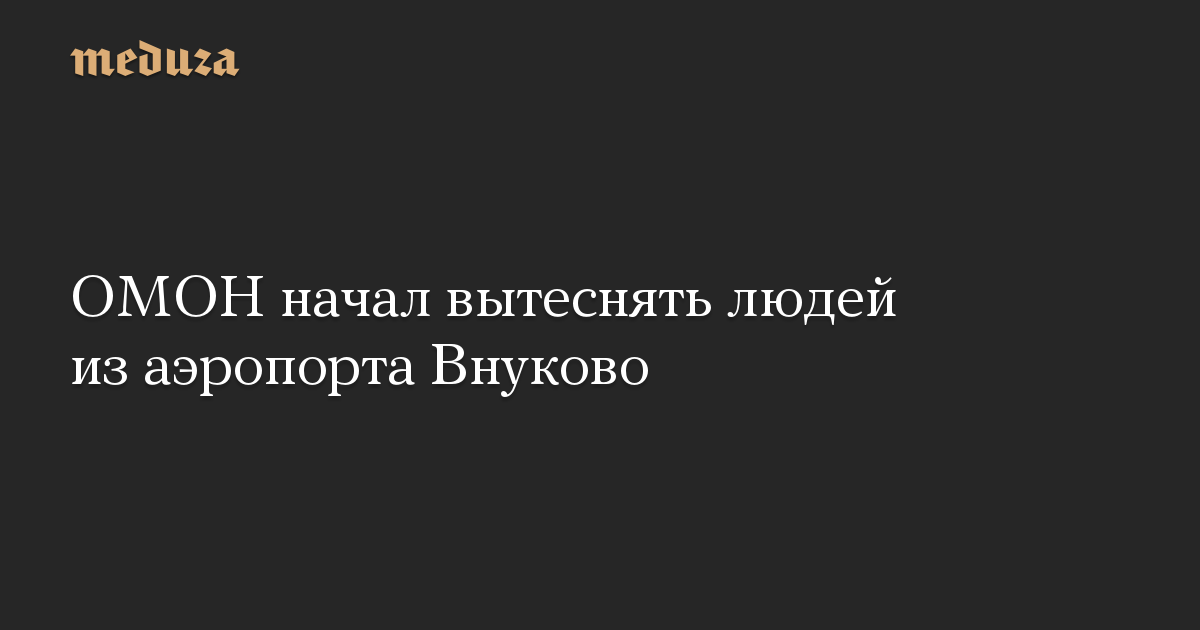 ОМОН начал вытеснять людей из аэропорта Внуково