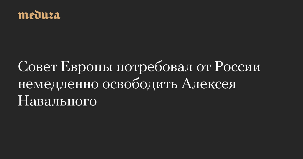 Совет Европы потребовал от России немедленно освободить Алексея Навального