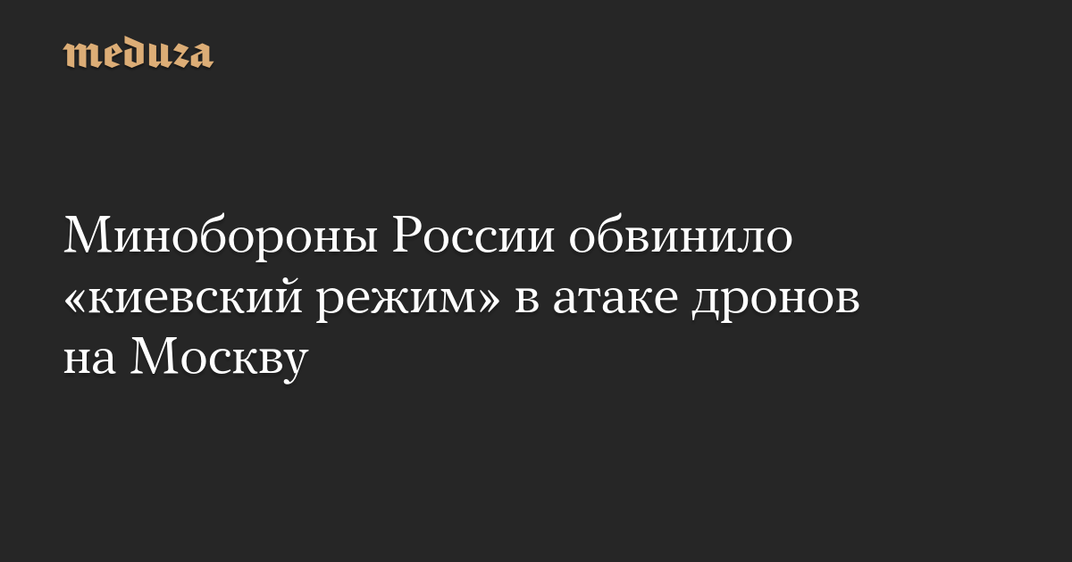 Минобороны России обвинило «киевский режим» в атаке дронов на Москву