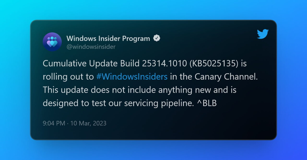 Microsoft выпустила сборку Windows 11 Build 25252.1010 на канале Canary