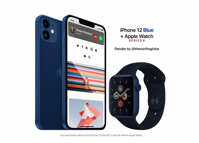 Синий концепт: iPhone 12 Mac и Apple Watch Series 6 за $1150