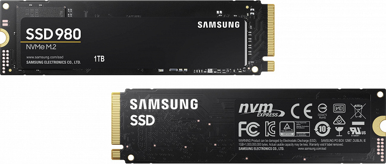 В твердотельных накопителях Samsung 980 нет DRAM и PCIe 4.0