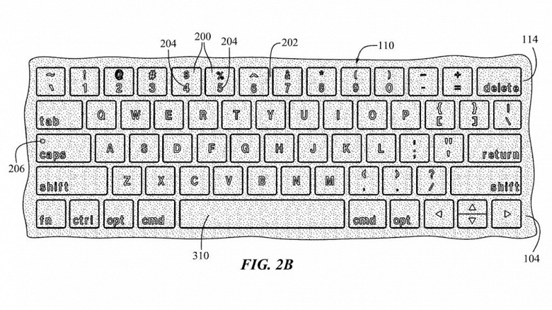 Apple хочет сделать физическую клавиатуру с динамически меняющейся раскладкой. Пока что есть только патент